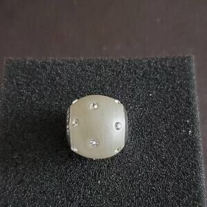 IBB White Charm Pearl Finish with Crystal Accents‎ Fits Popular Bracelets